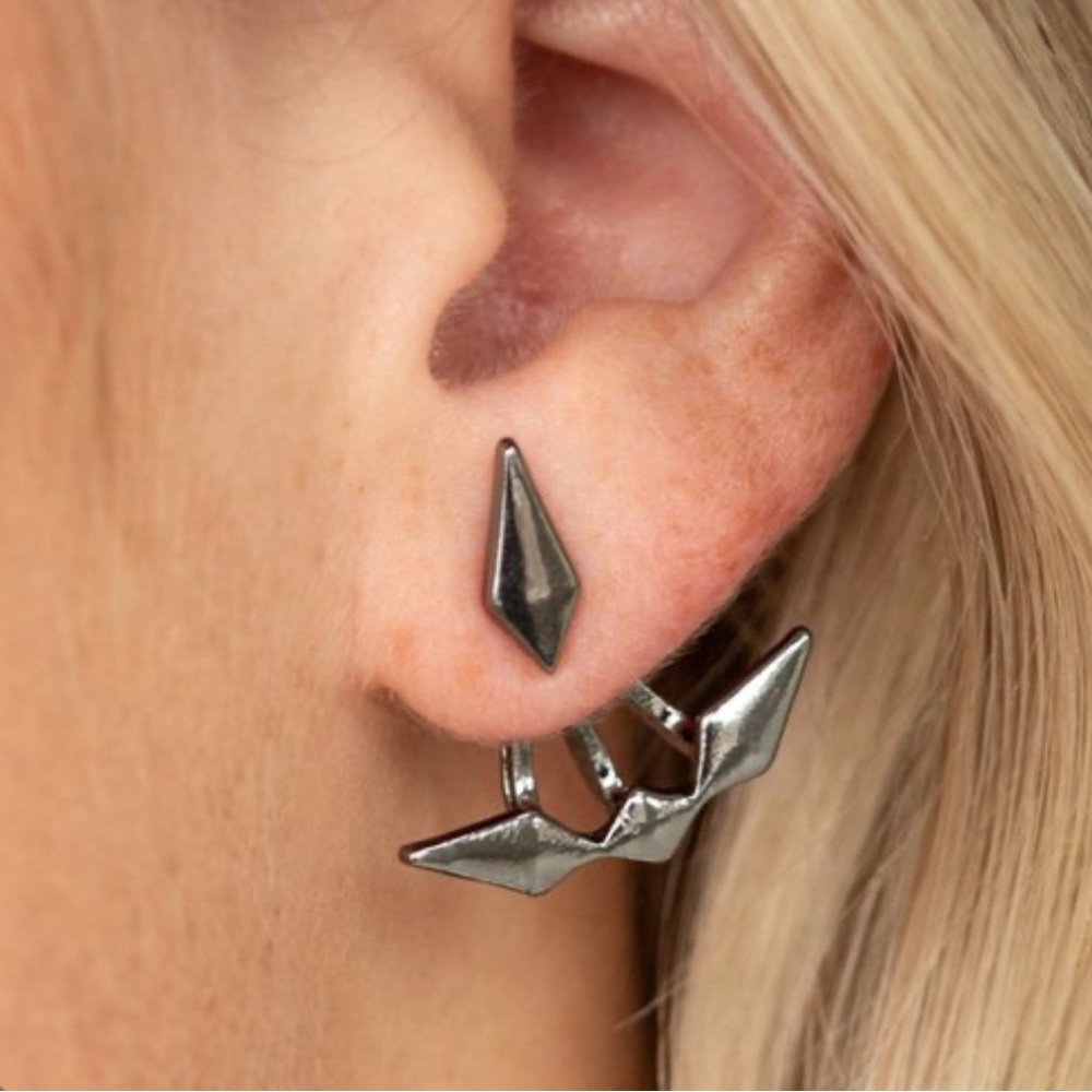 Gunmetal Geometric Earrings